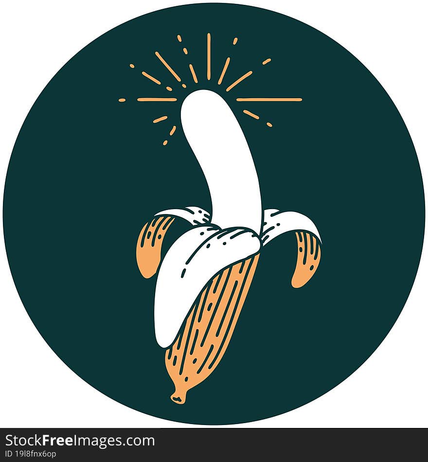 Icon Of Tattoo Style Peeled Banana