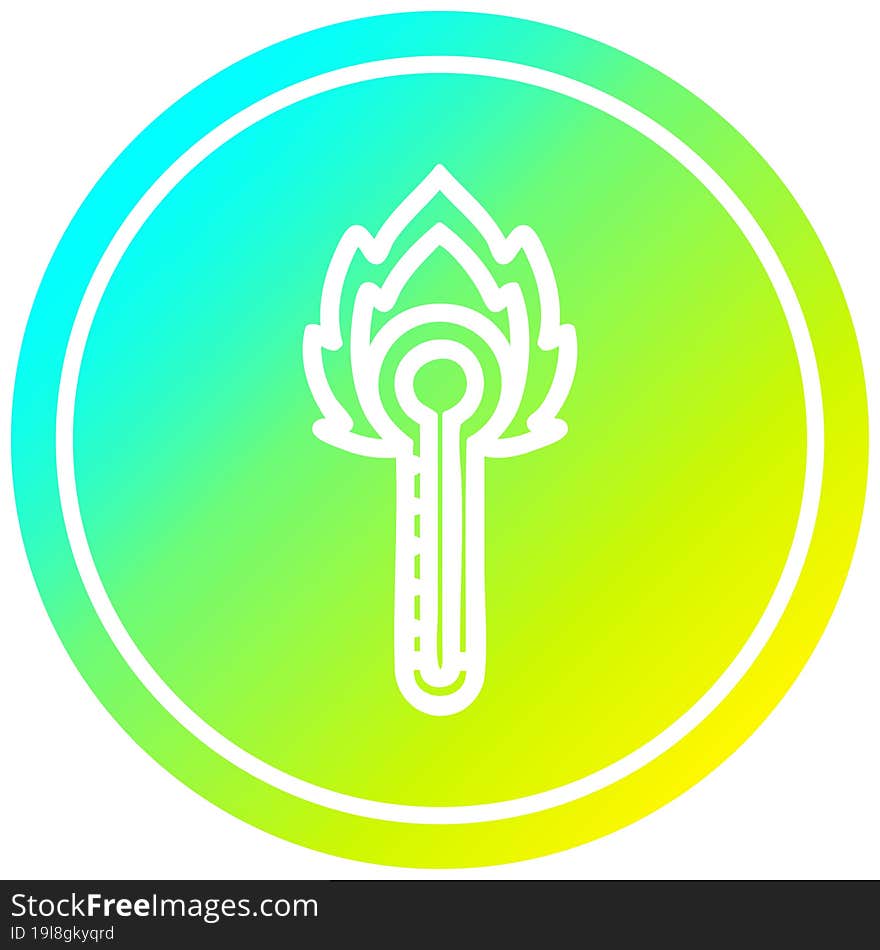 flaming thermometer circular in cold gradient spectrum