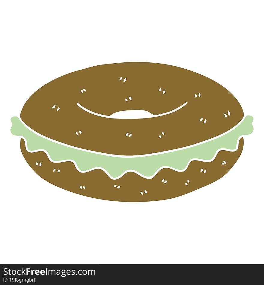 Quirky Hand Drawn Cartoon Bagel