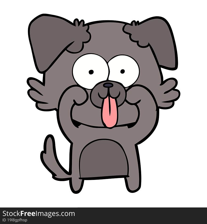 cartoon dog with tongue sticking out. cartoon dog with tongue sticking out