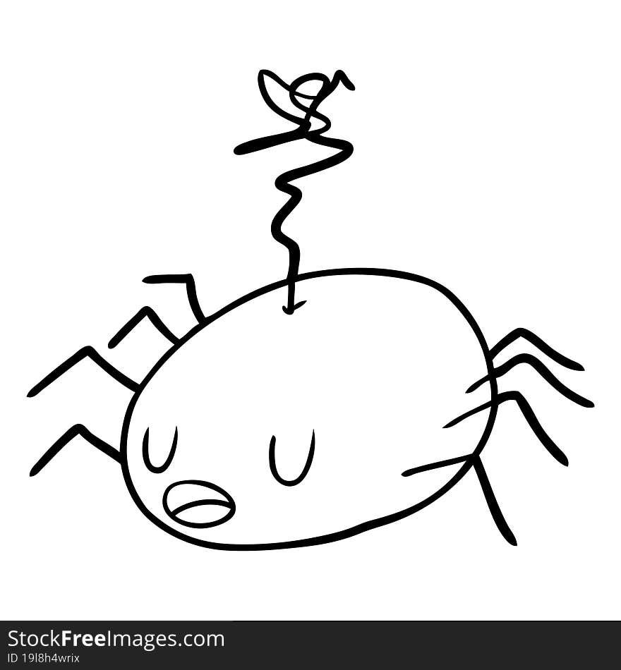 line drawing of a halloween spider. line drawing of a halloween spider