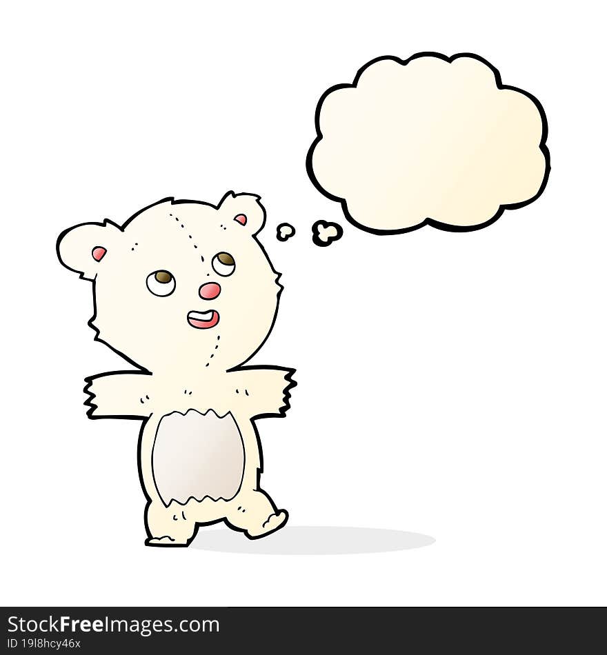 cartoon polar bear with thought bubble