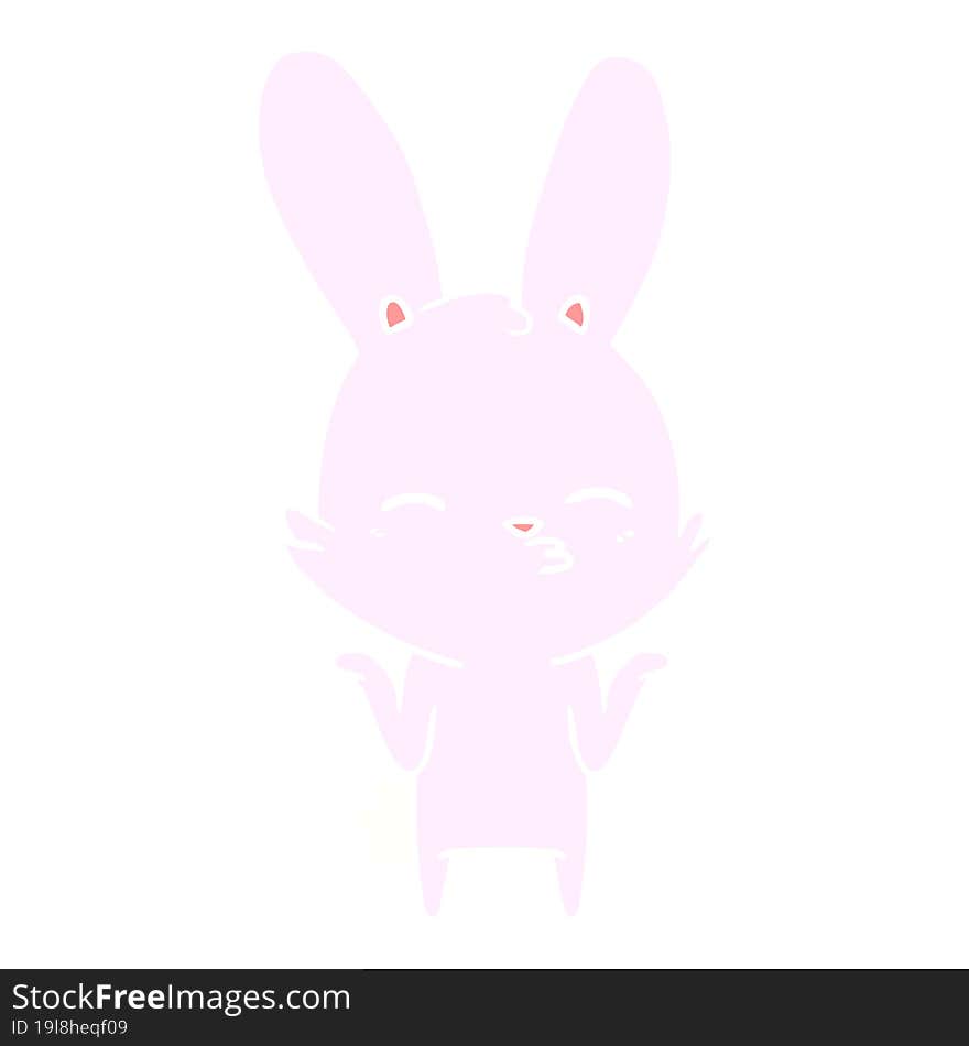 curious bunny flat color style cartoon