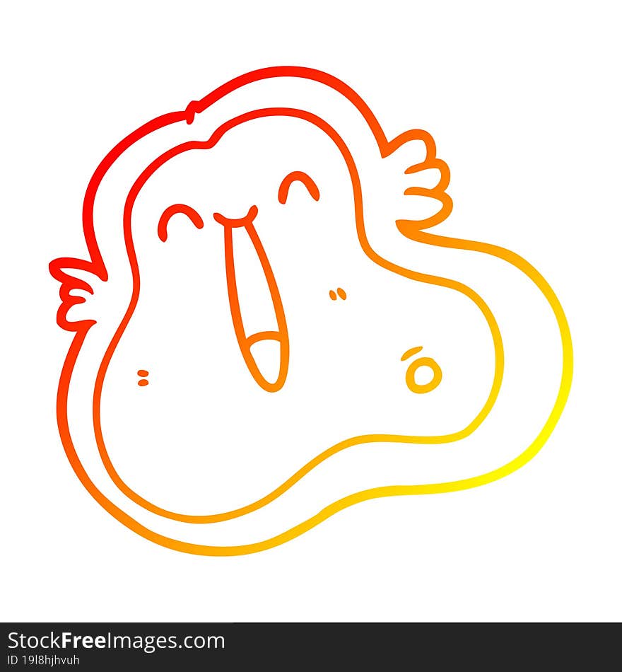 Warm Gradient Line Drawing Cartoon Germ