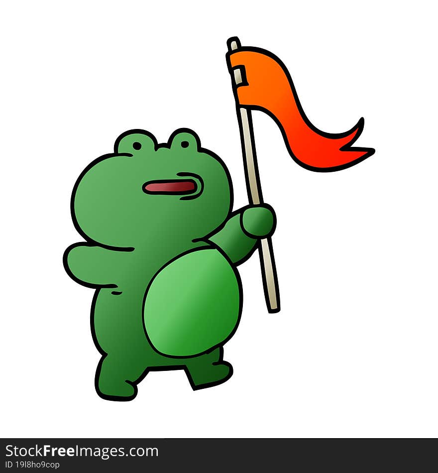 funny cartoon doodle frog