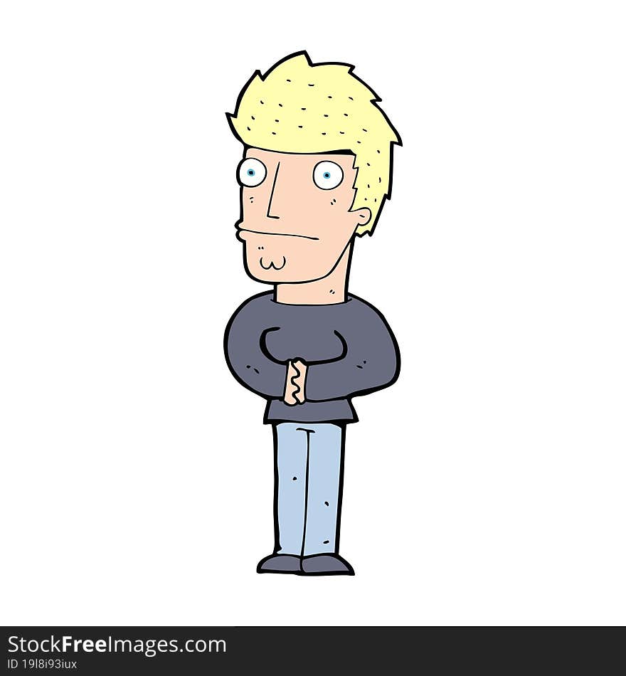 cartoon worried man