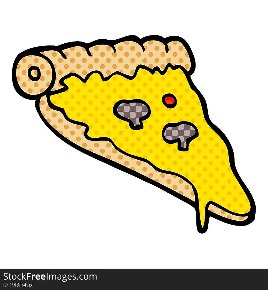 cartoon doodle pizza slice