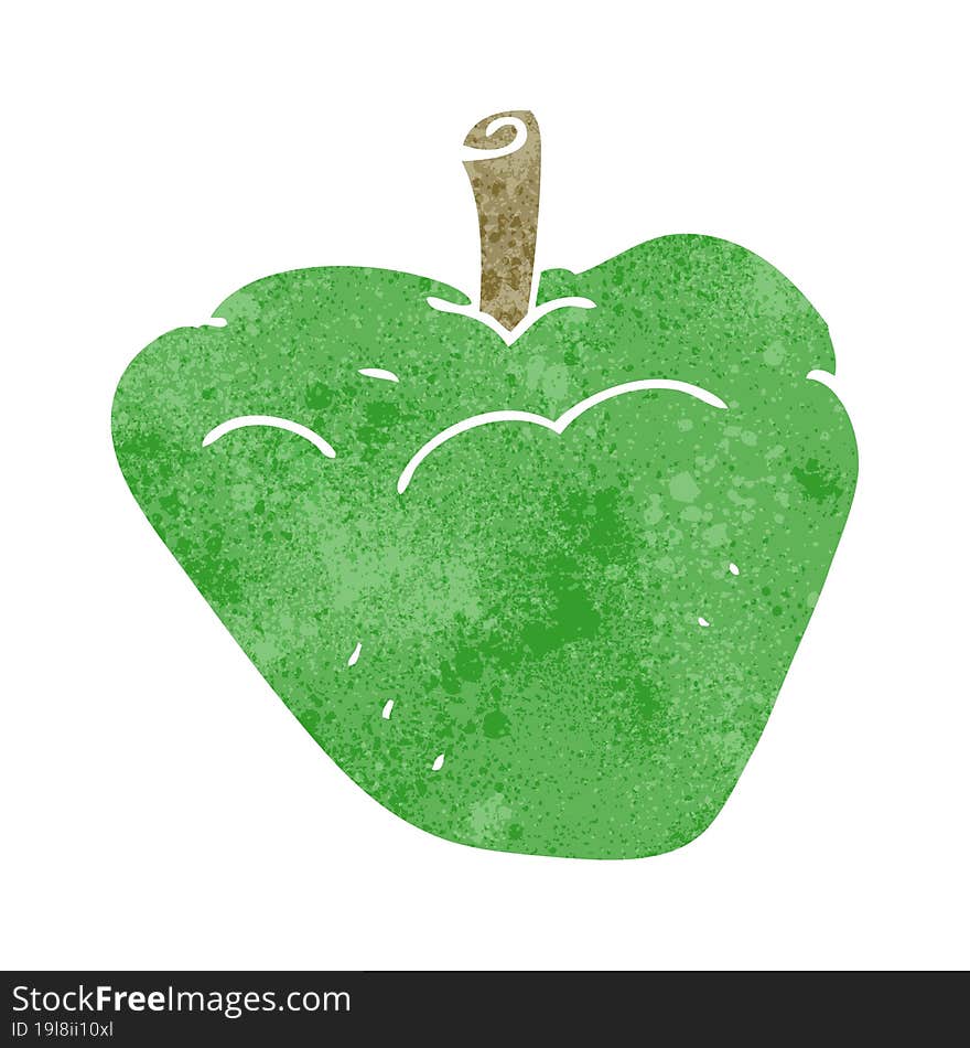 freehand retro cartoon organic apple