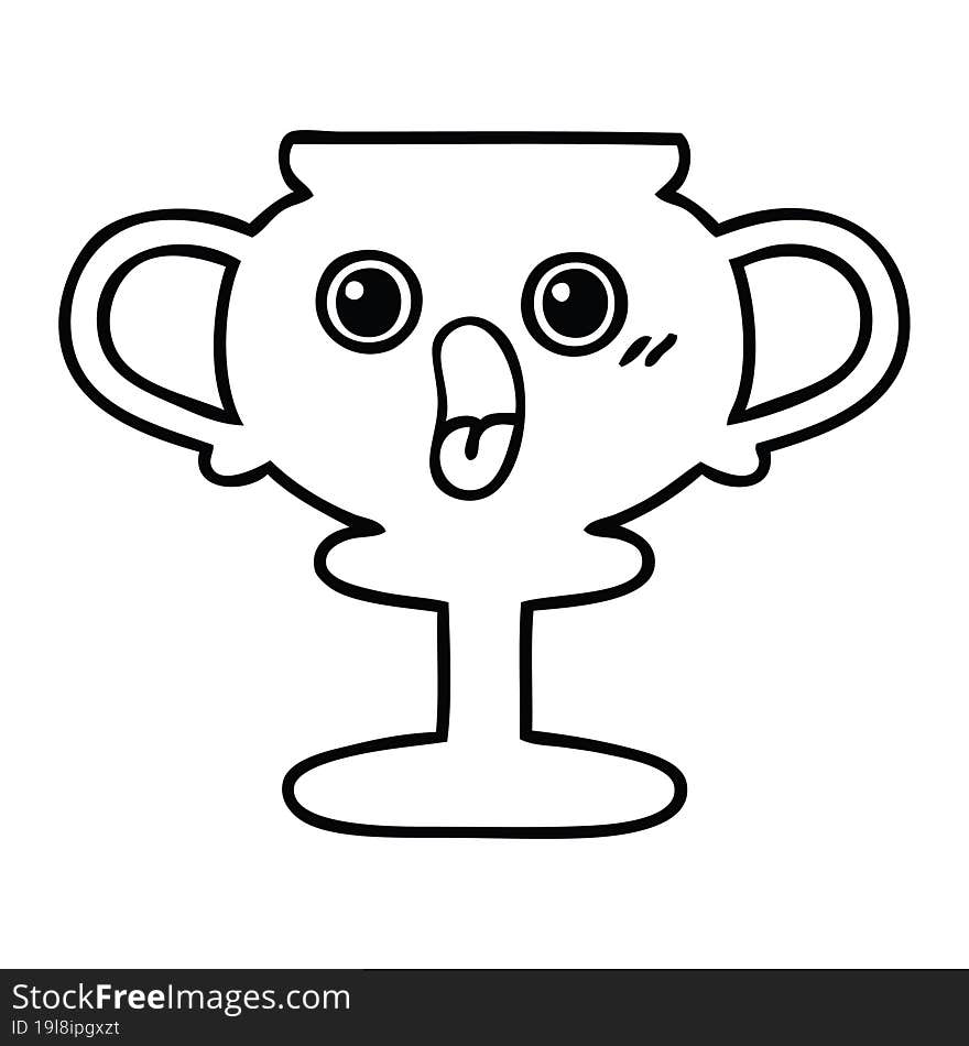 line drawing cartoon trophy