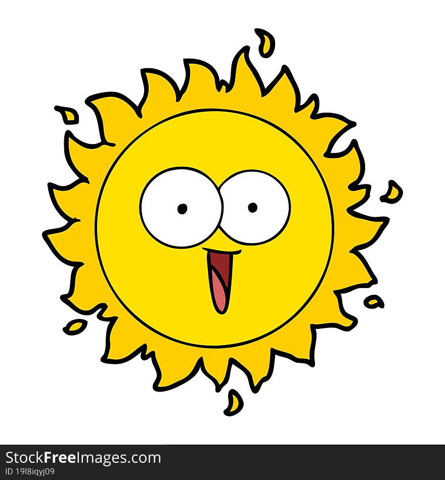 happy cartoon sun. happy cartoon sun