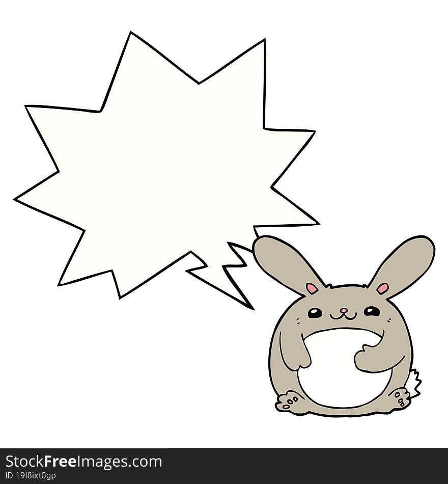 cartoon rabbit and speech bubble