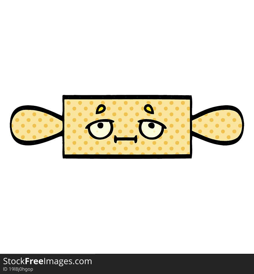 comic book style cartoon of a rolling pin