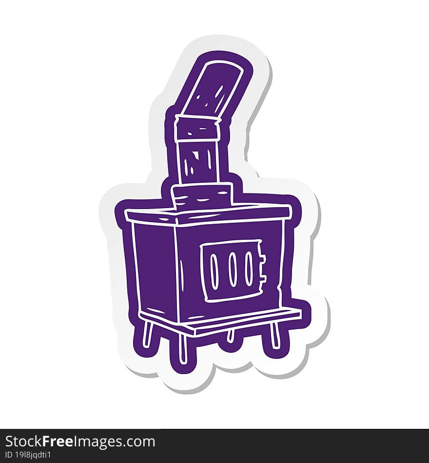 cartoon sticker of a house furnace