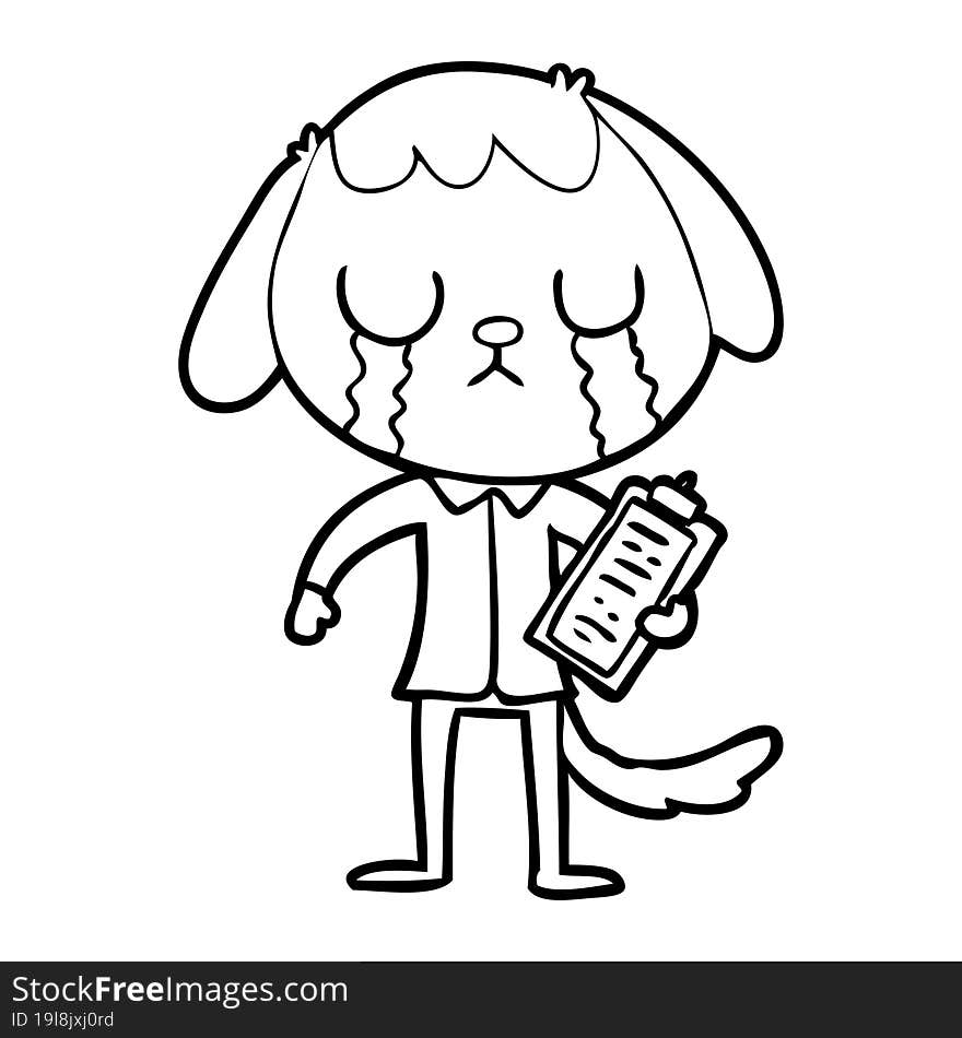 cute cartoon dog crying. cute cartoon dog crying