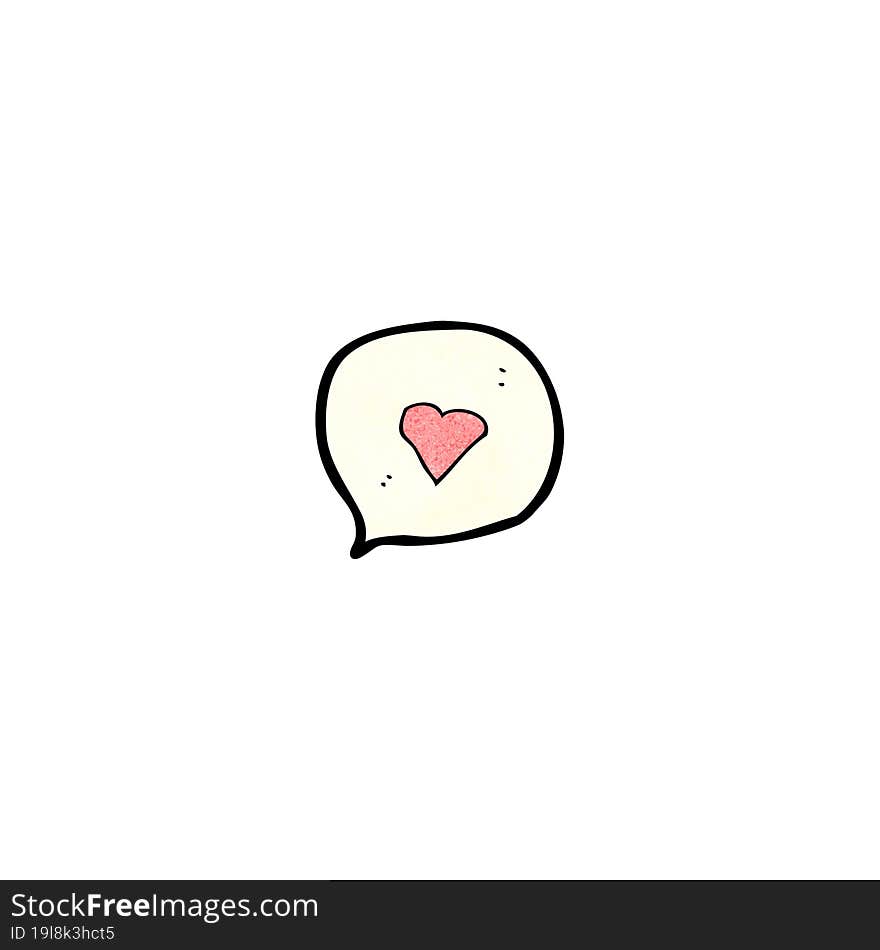 Cartoon Love Heart Speech Bubble