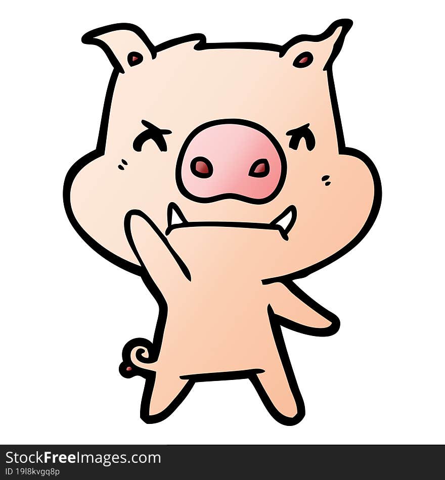 angry cartoon pig. angry cartoon pig