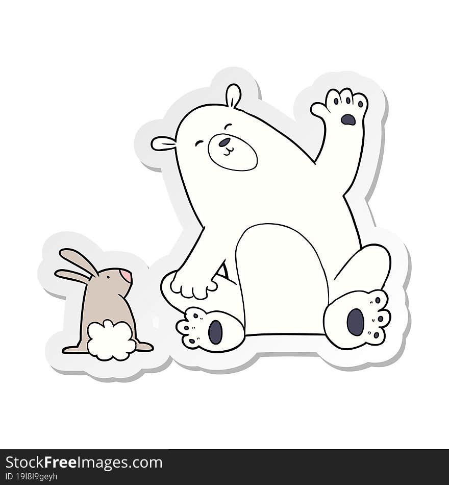 Distressed Sticker Of A Cartoon Winter Animals