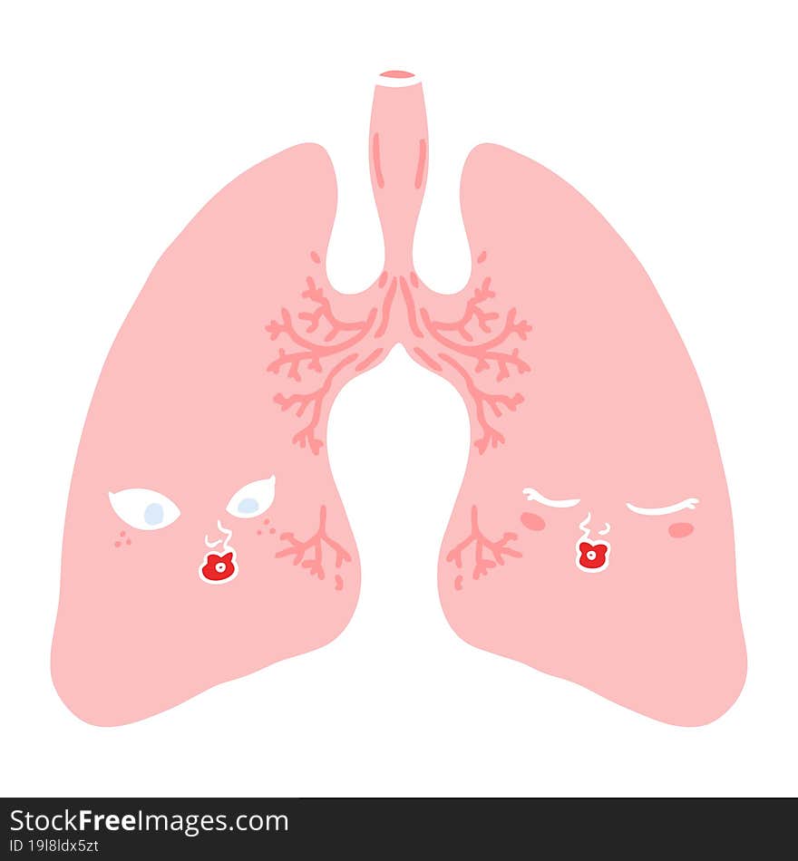 flat color style cartoon lungs