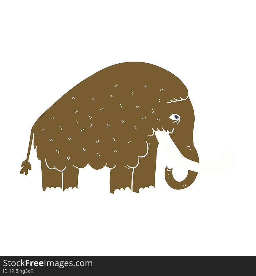 flat color style cartoon mammoth