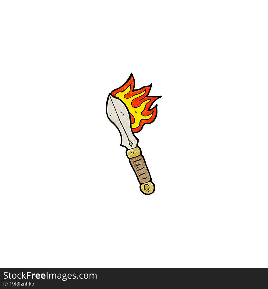 flaming magic sword cartoon