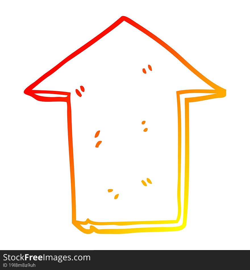 warm gradient line drawing cartoon pointing arrow