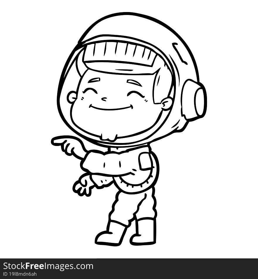 happy cartoon astronaut. happy cartoon astronaut