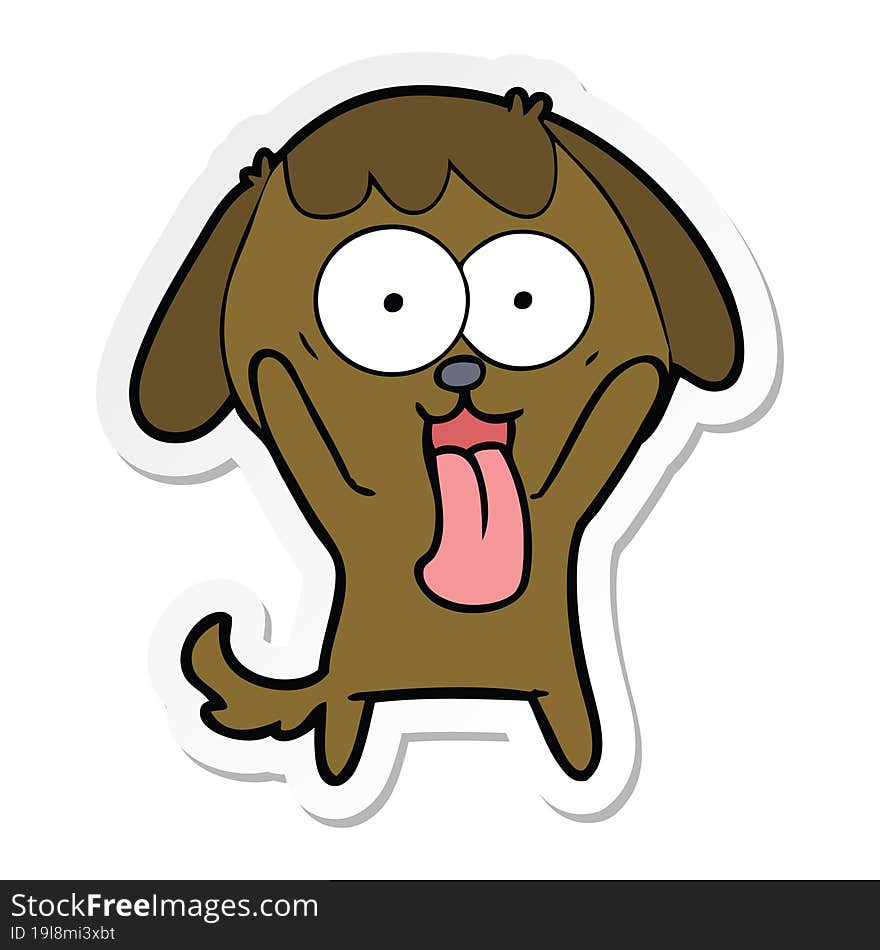 sticker of a cute cartoon dog