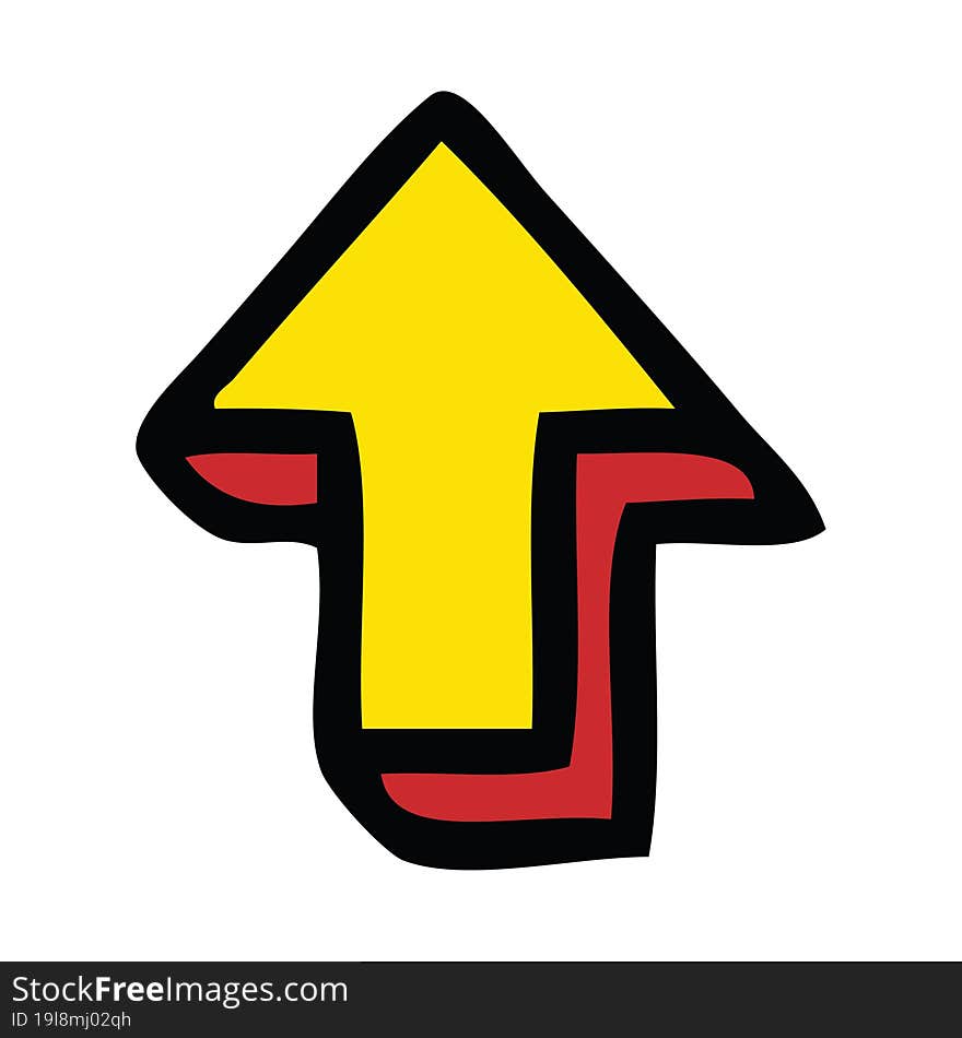 cute cartoon of a directional arrow