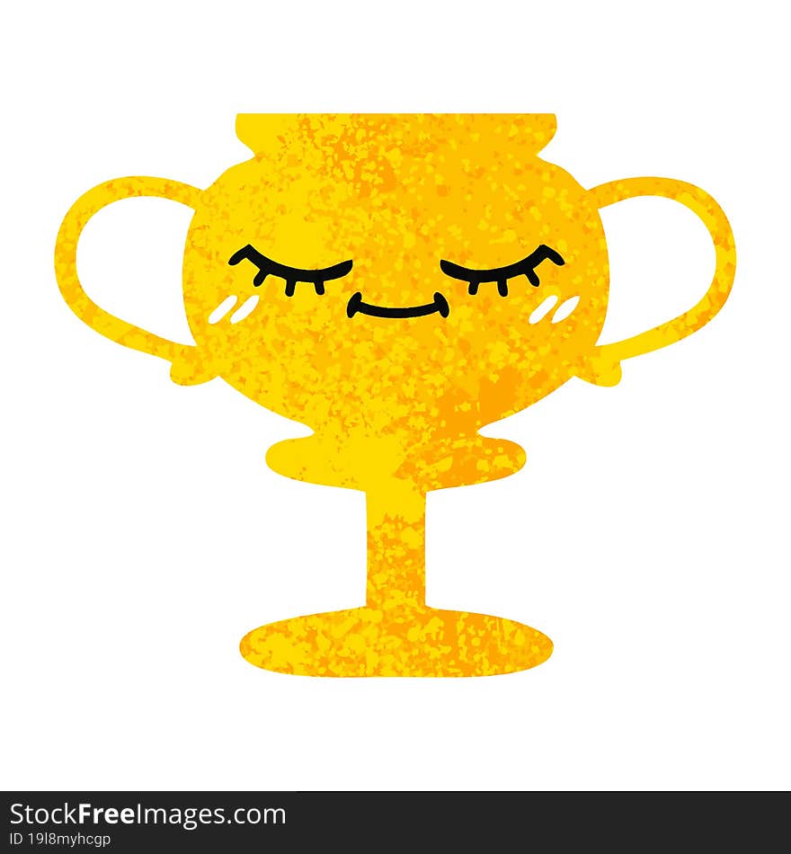 retro illustration style cartoon of a trophy