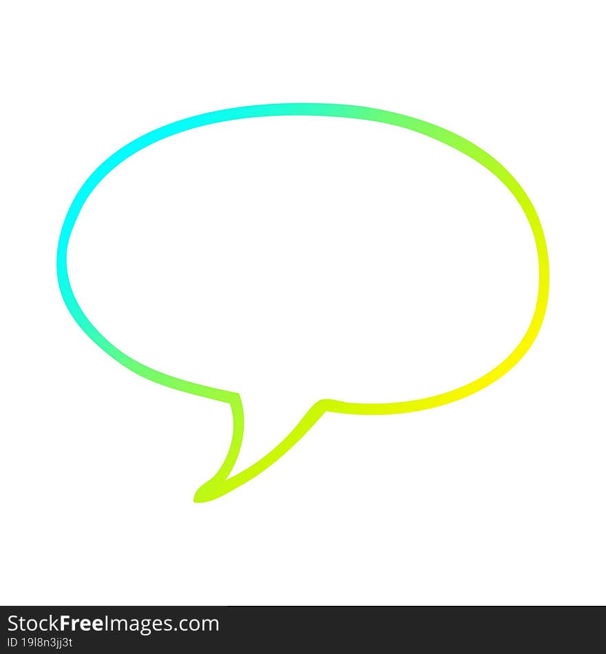 cold gradient line drawing cartoon speech bubble