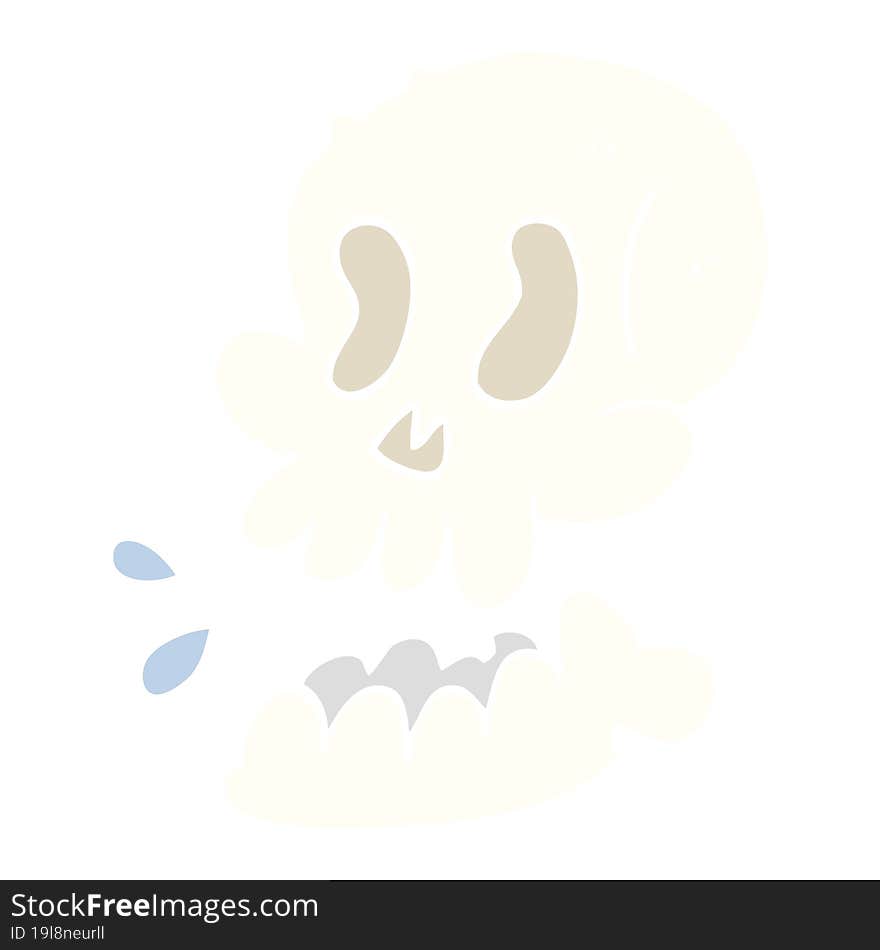 funny cartoon doodle skull