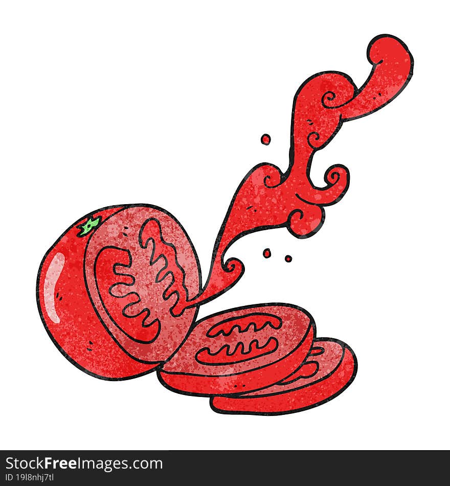 freehand drawn texture cartoon sliced tomato