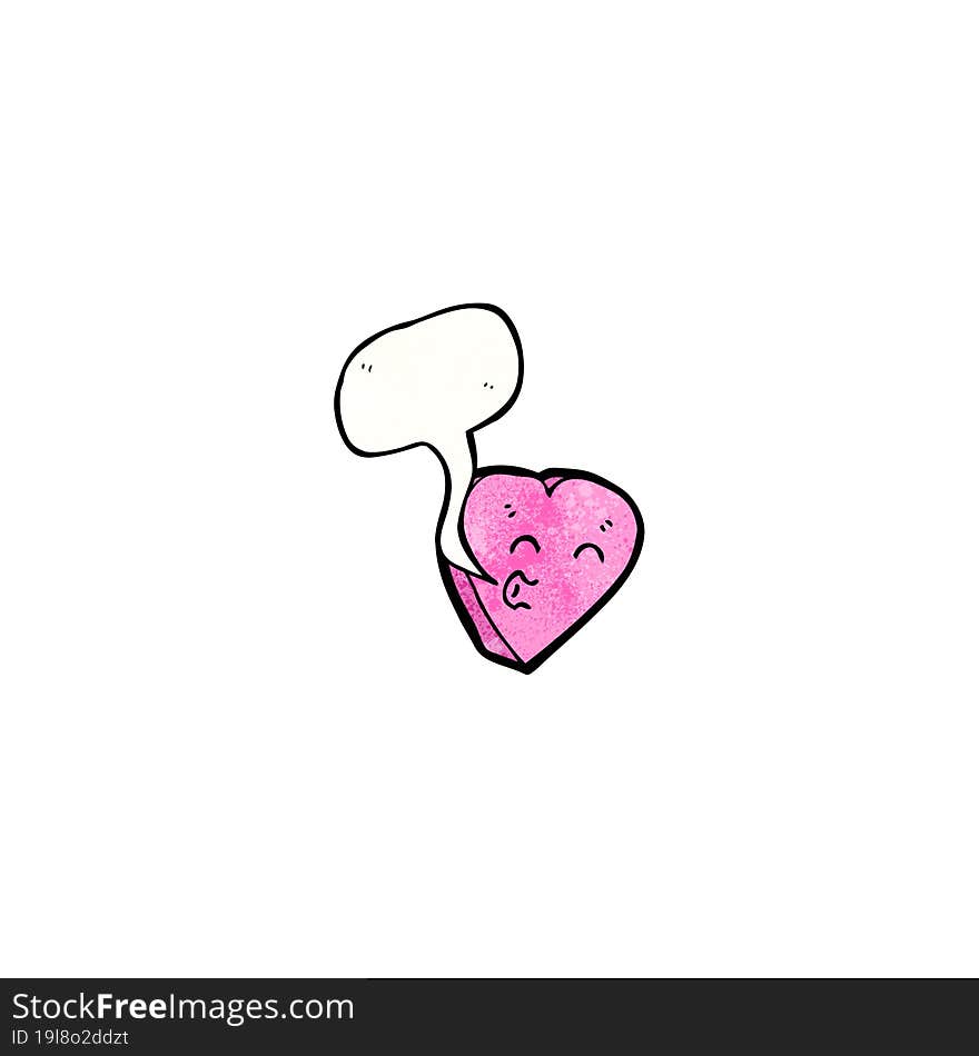 cartoon love heart with speech bubble