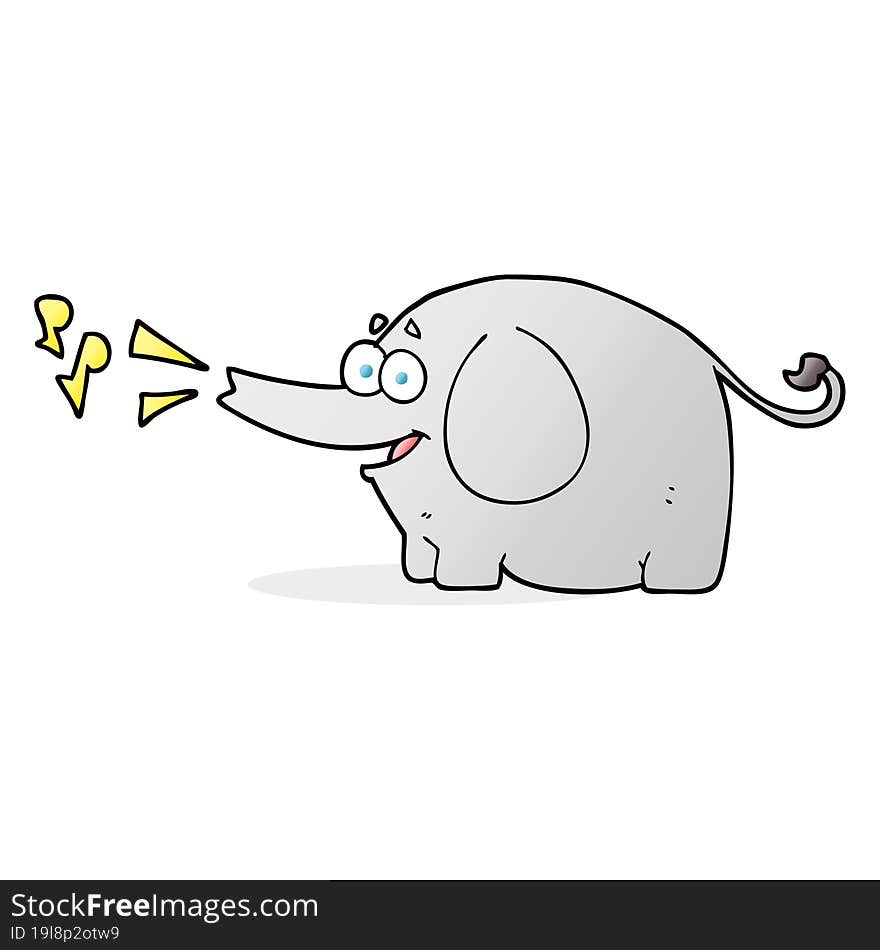 cartoon trumpeting elephant