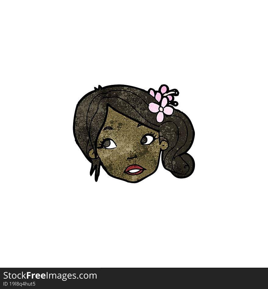 cartoon pretty woman s face