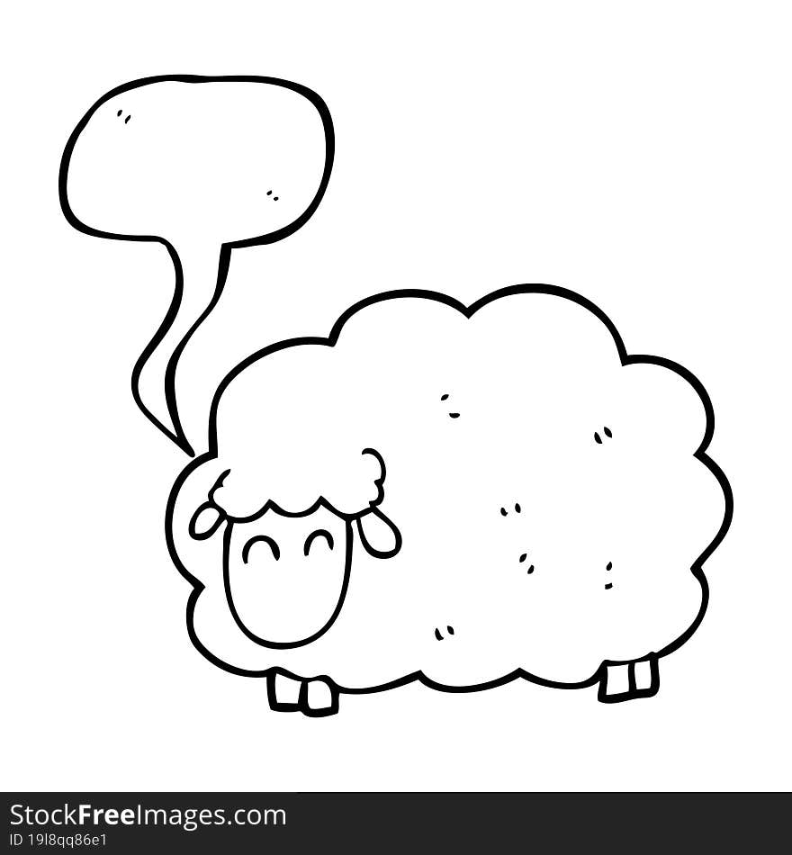 speech bubble cartoon sheep