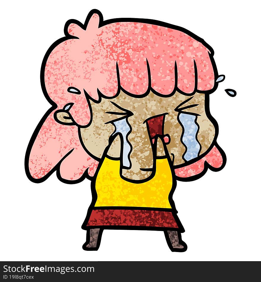 cartoon woman in tears. cartoon woman in tears