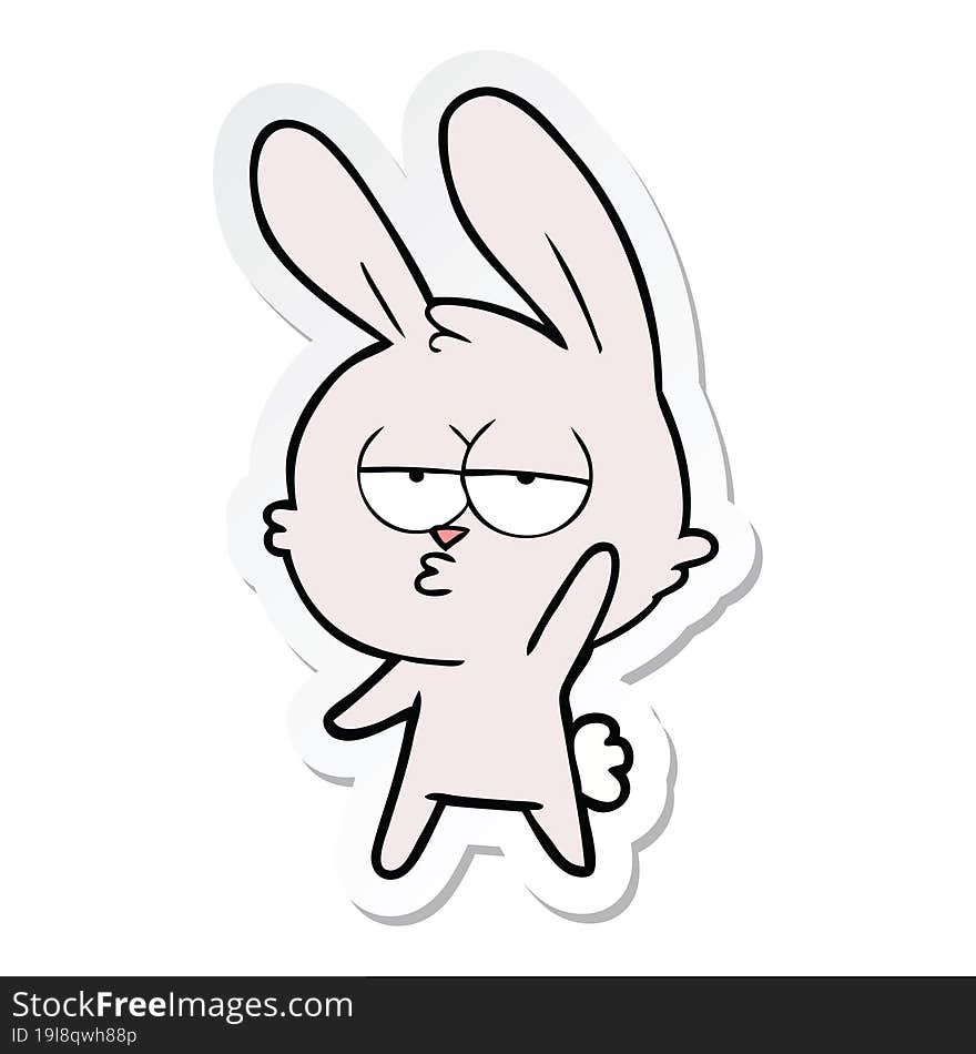 sticker of a cute cartoon rabbit