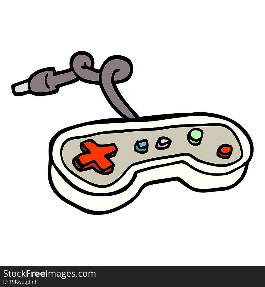 hand drawn doodle style cartoon games controller