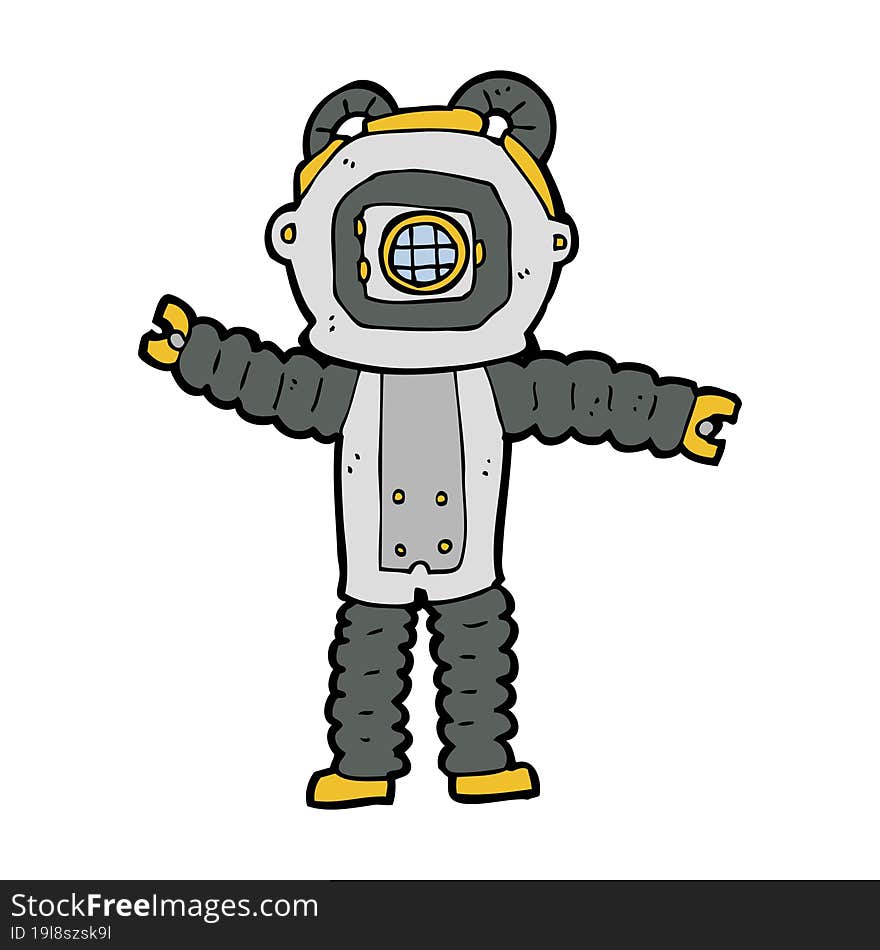 cartoon deep sea diver