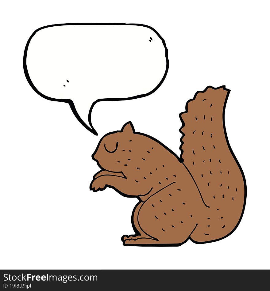 cartoon squirrel with speech bubble