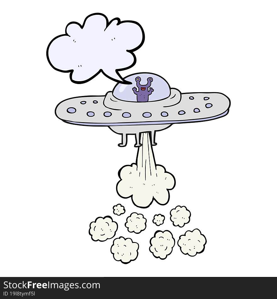 speech bubble cartoon flying saucer