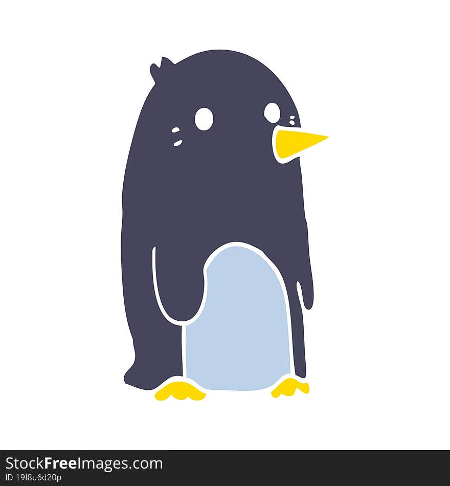 flat color style cartoon penguin