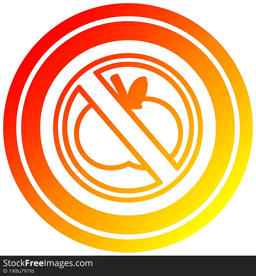 no healthy food circular in hot gradient spectrum