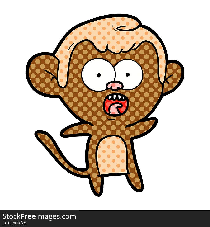 cartoon shocked monkey. cartoon shocked monkey