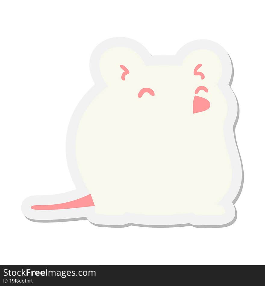 cartoon white mouse sticker