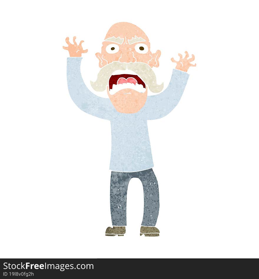 cartoon angry old man