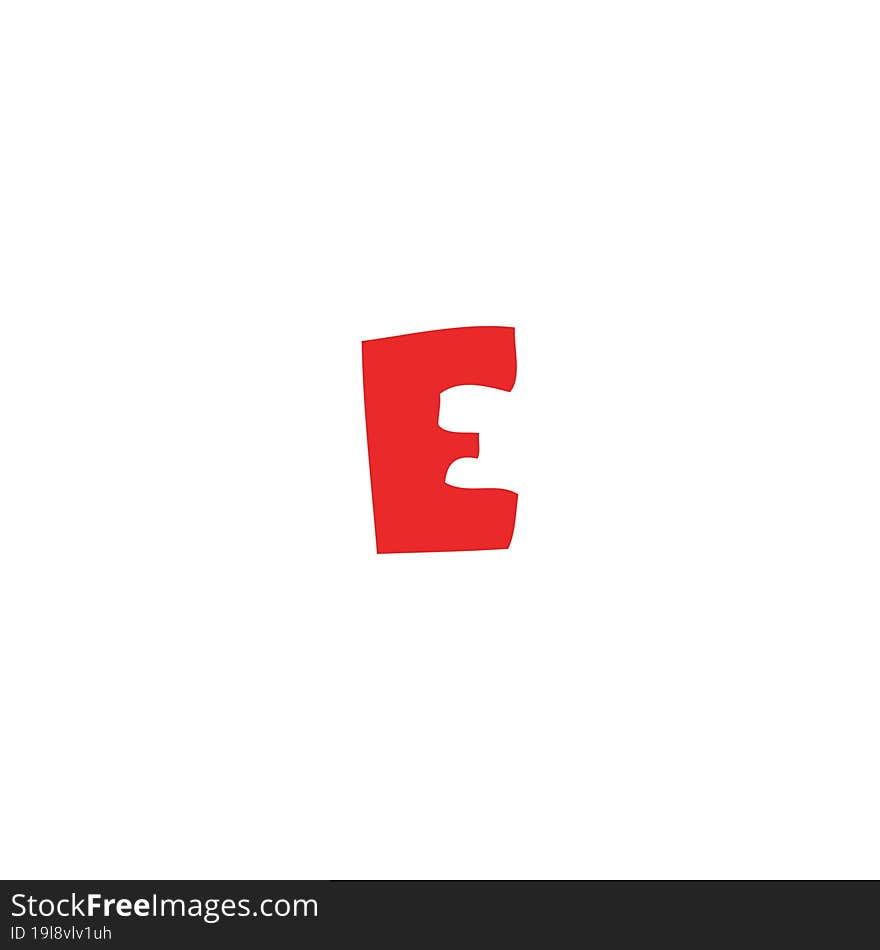 cartoon doodle letter e