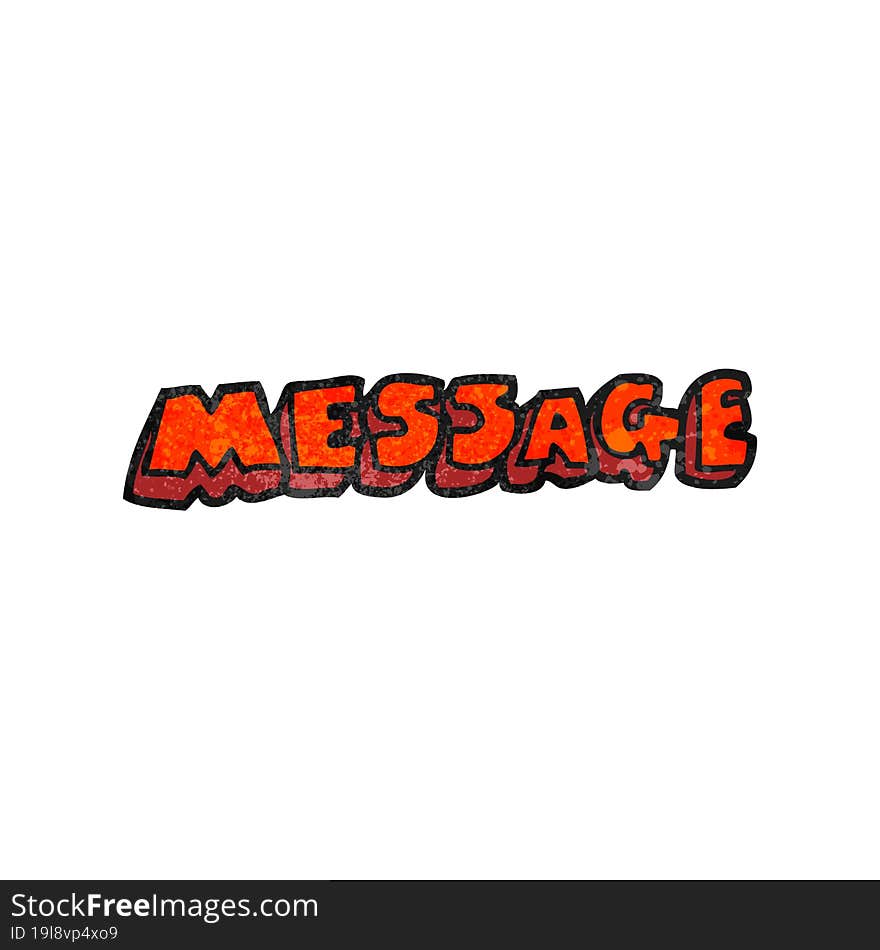 freehand textured cartoon message text