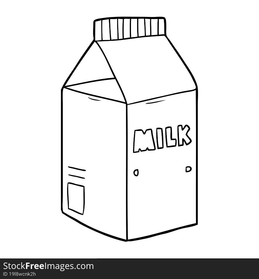 cartoon milk carton. cartoon milk carton